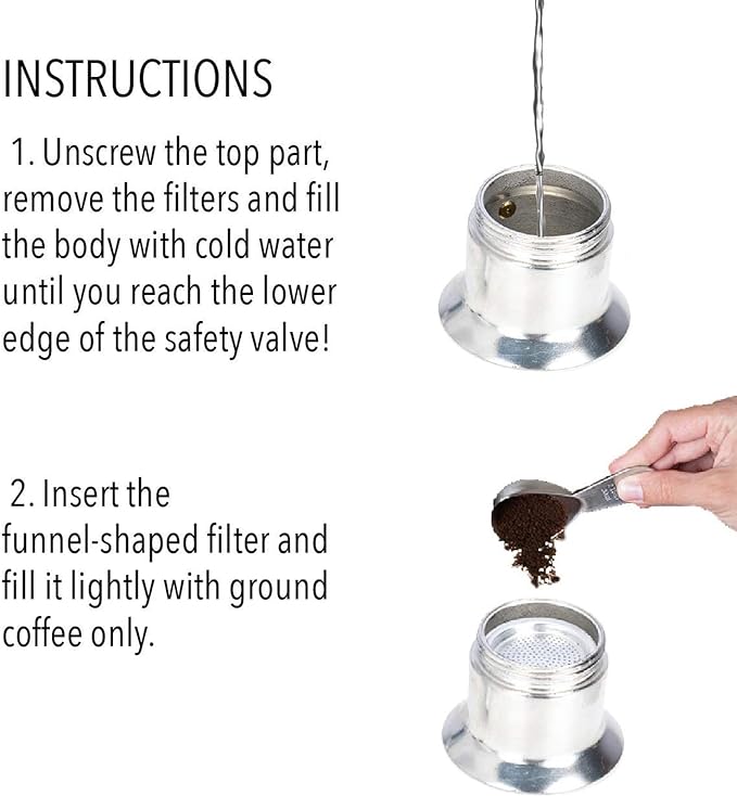 Topyond Moka Pot, Single Tube 1 Cup Espresso Maker, Aluminum Spout, Quick Brewing, Portable for Outdoor Camping and Travel, Italian Style Coffee