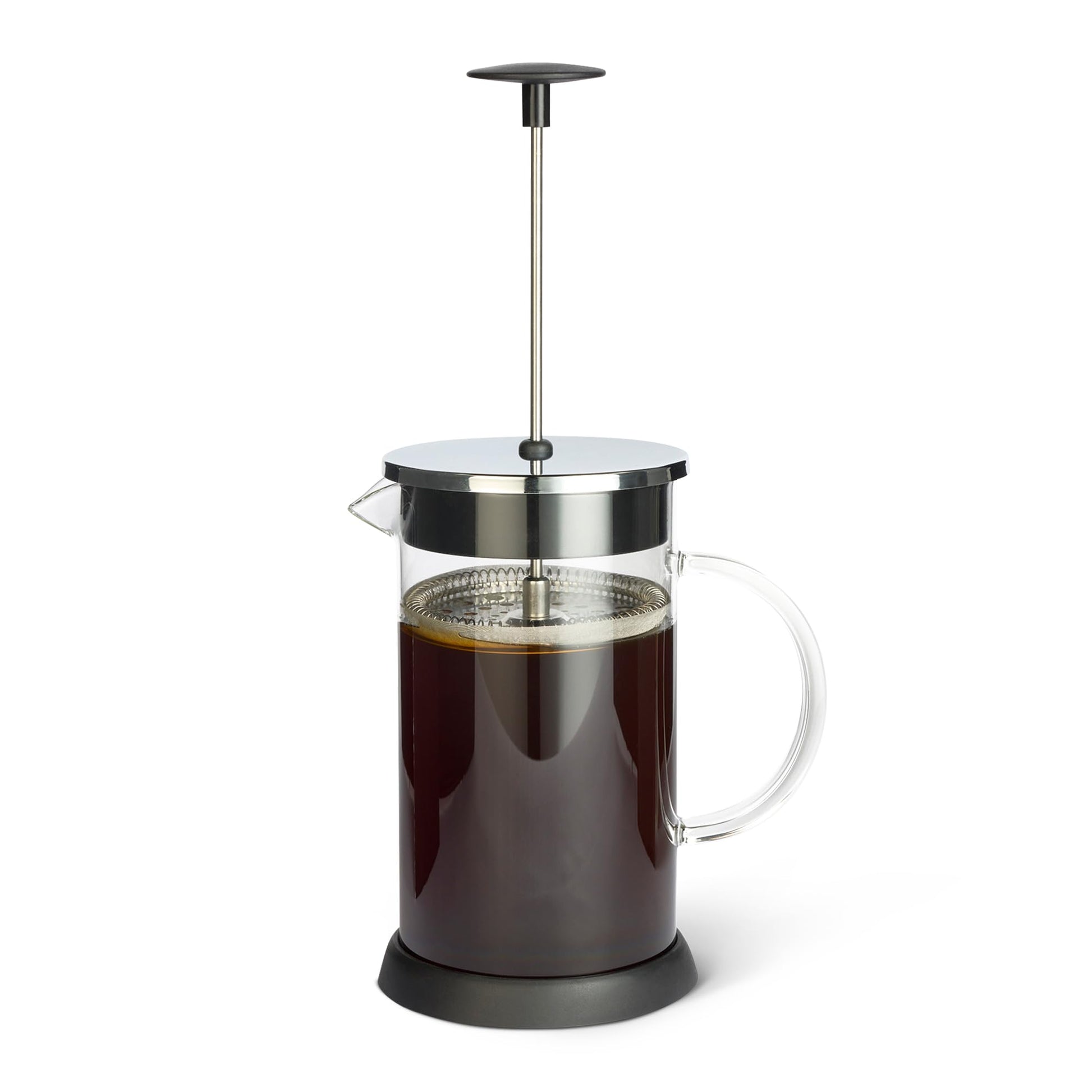 Amazon Basics French Coffee Press, 34 oz., Borosilicate Glass, BPA-Free, Triple Filtration System