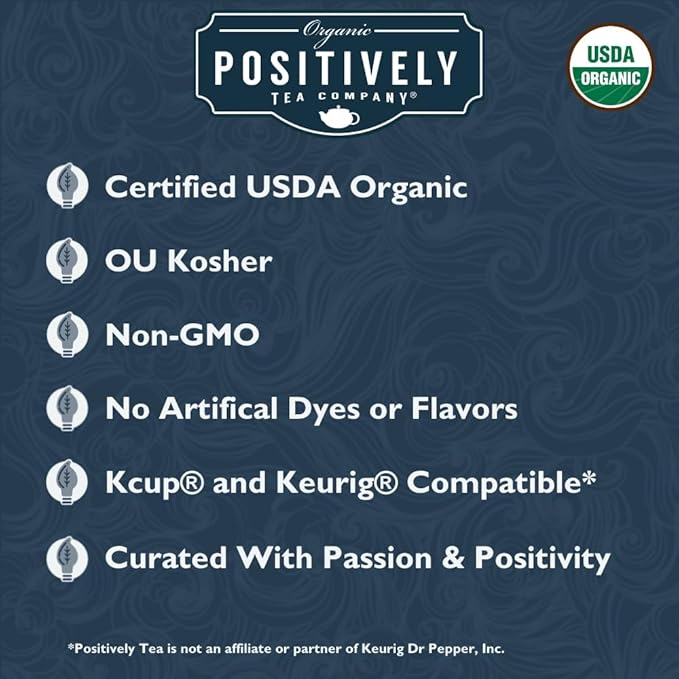 Organic Positively Tea Company, Passion Fruit Black Tea, K-Cup Compatible, 96 Pods