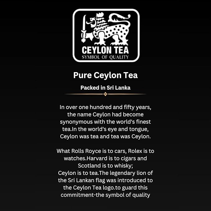 Ceylon Tea by Kapruka | Premium High-Grown Black Tea | 100 Tea Bags | Pure Ceylon Tea | Bold & Aromatic Flavor