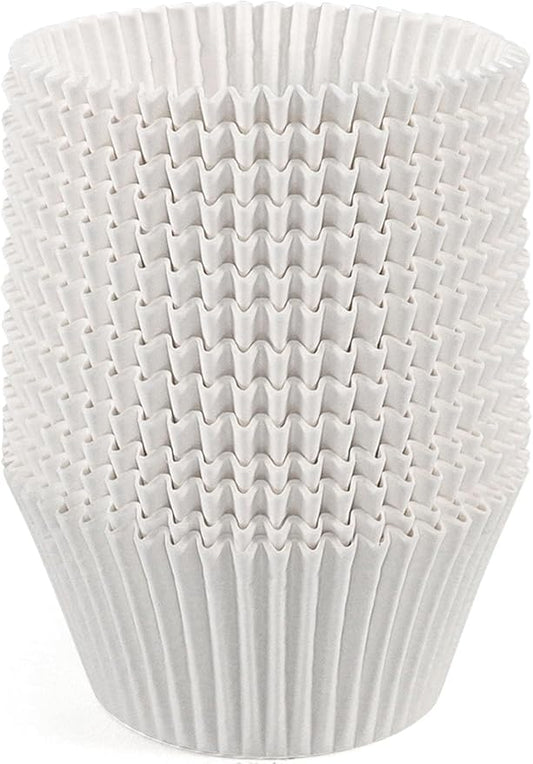 Caperci White Jumbo Cupcake Liners Large Baking Cups, Odorless, Food Safe Grease-Proof Papers (150-Count)