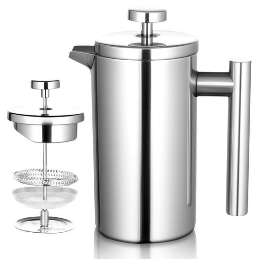 French Press Coffee Maker with Scale, 304 Stainless Steel French Press,17OZ