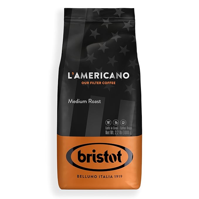Bristot L?˜americano Filter Coffee | Italian Coffee Beans | Medium Roast | Low Acid | 2.2lbs/1kg