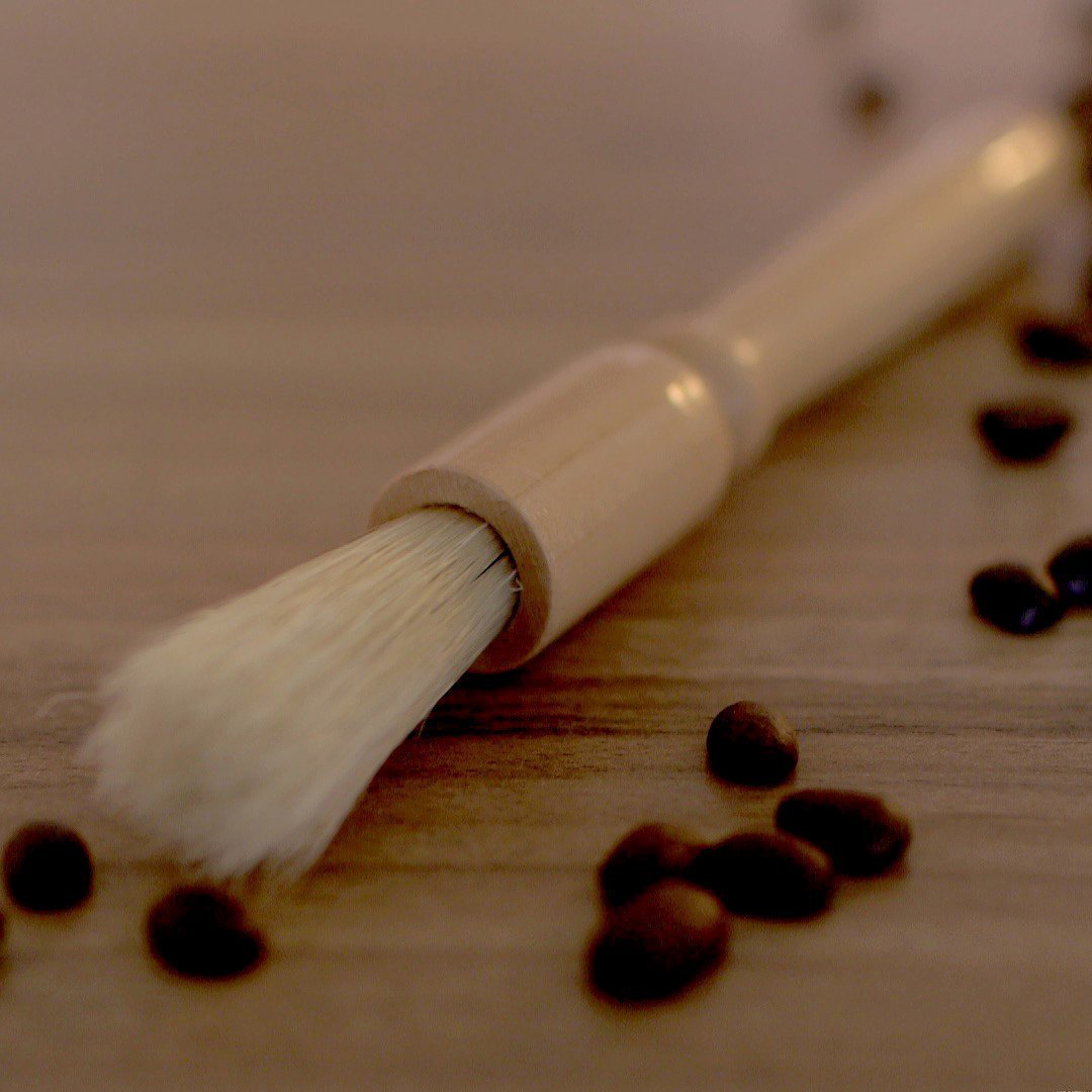 Coffee Grinder Cleaning Brush, Wood Handle & Natural Bristles Wood Dusting Espresso Brush