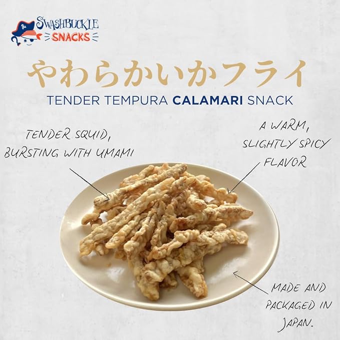 Ikaten Daio Tender Tempura Calamari Snack 5.64oz (160g), Otsumami, Made in Japan by Swashbuckle Snacks