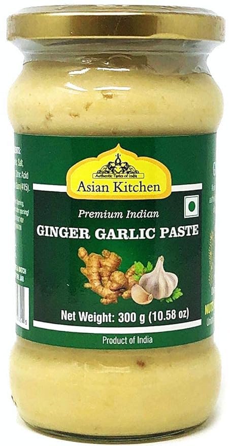 Asian Kitchen Ginger Garlic Cooking Paste 10.58oz (300g) Glass Jar, Pack of 5+1 FREE ~ Vegan | Gluten Free | NON-GMO | No Colors | Indian Origin