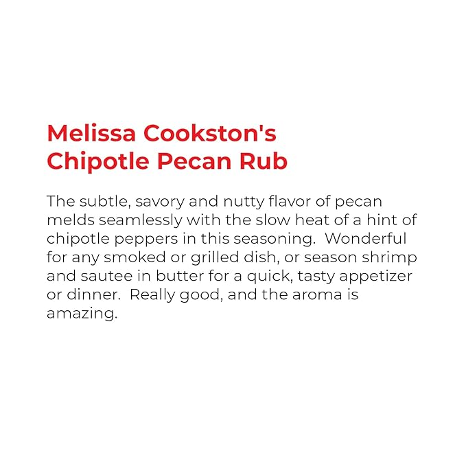 Melissa Cookston's Chipotle Pecan BBQ Rub, Award Winning Barbecue Rubs, 12.36 Oz