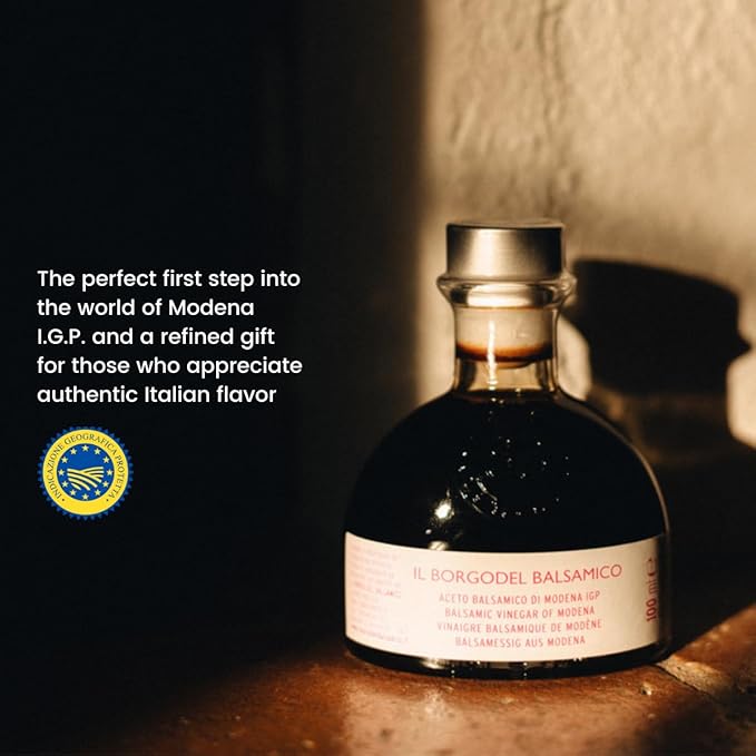 Il Borgo del Balsamico ??IGP Balsamic Vinegar of Modena, 3.38 fl oz (100 ml), Monogram Aceto Balsamico di Modena IGP, Gourmet Balsamic Vinegar from Italy