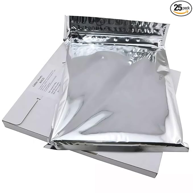 CRANBOLY 25 pcs Edible Paper 11.7" x 8.3" A4 Frosting Sheets Icing Sheets Edible Paper for Cakes Printable Sugar Sheets Edible Paper Cake Edible Sheets in Resealable Packaging for Cake Toppers