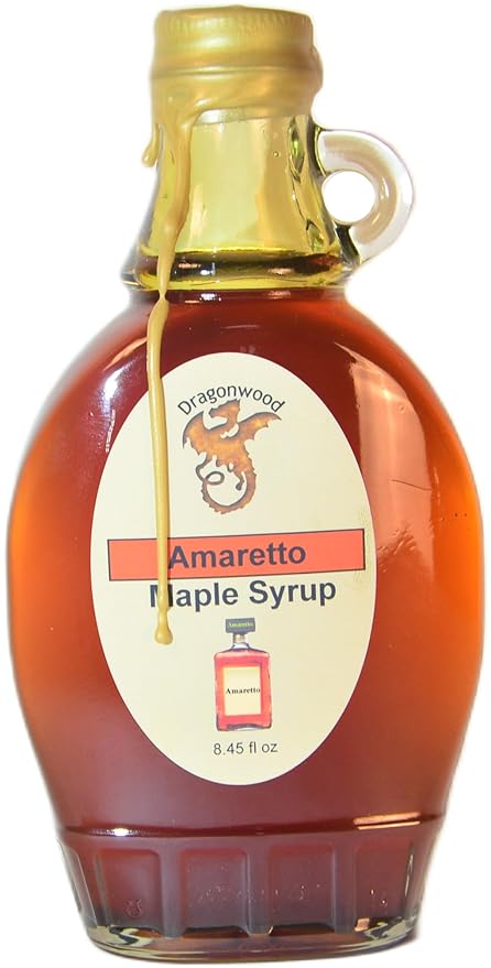Amaretto Maple Syrup - For Pancakes and Waffles ??Made With Pure Maple Syrup And Dealcoholized Amaretto - By Dragonwood (8 fl oz)