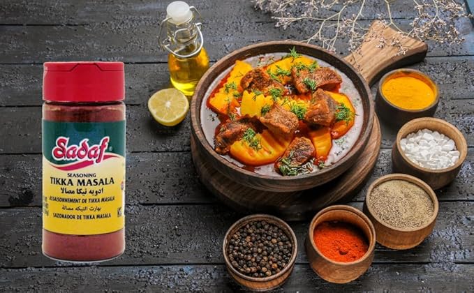 Sadaf Tikka Masala Seasoning - Tikka Masala Spice for Cooking and Food Seasoning - Chicken Tikka Masala Spice -Mediterranean Cuisine - Kosher - 2 Oz Bottle with Shaker Top