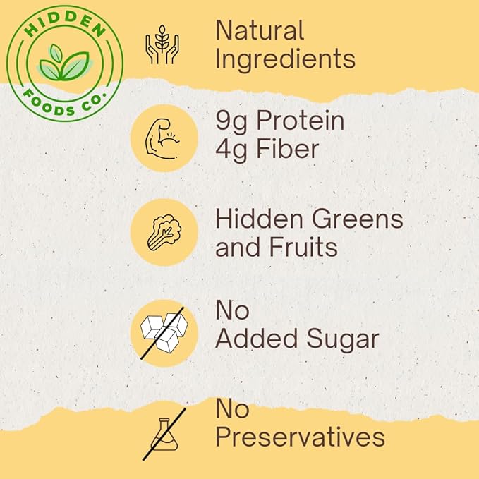 Hidden Foods Homestyle Gluten Free Protein Pancake Mix Oats, Fruit & Veggie Blend No Sugar Added Contains Milk Monk Fruit Sweetener Protein & Fiber Breakfast Meal Just Add Water - 12 oz - 2 Pack