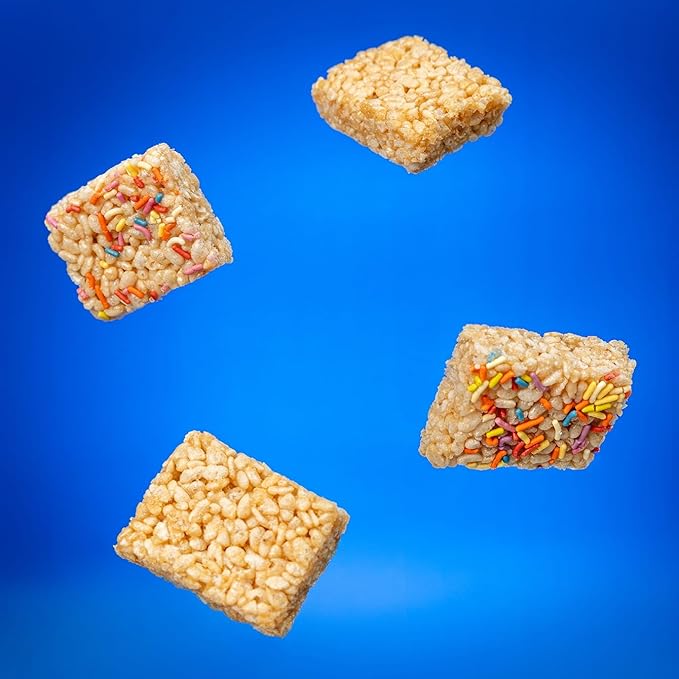 Skinny Crispy Variety Rice Treats ??Birthday Cake (5) & Vanilla (5), Low Sugar (4g), Vegan, Gluten-Free, Dairy-Free, Non-GMO, Top 9 Allergen-Free, Healthy Snack Bars, 10 Count