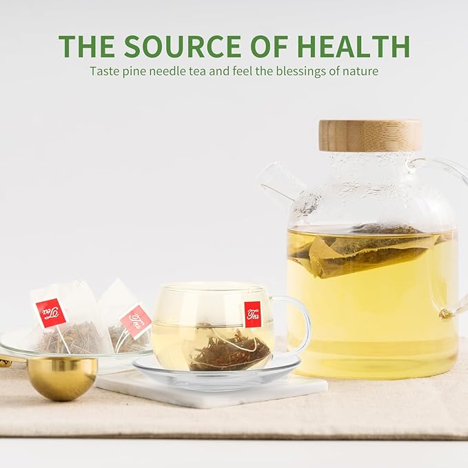 Pine Needle Tea Bags 3g X 50 Bags 5.3 oz Natural Wild & Pure Pine Needle Herbal Tea, Gluten Free,Caffeine Free, Non-GMO