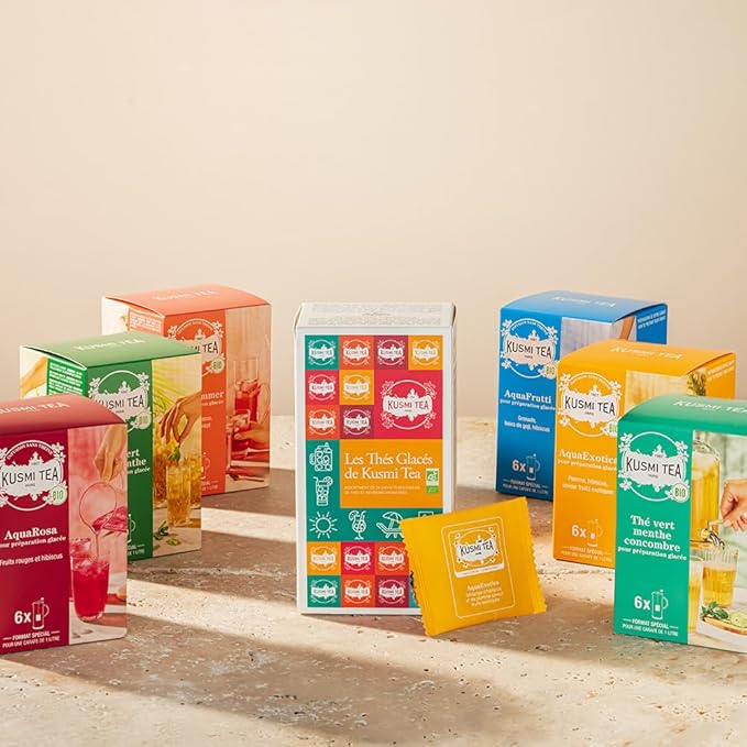 Kusmi Tea - Iced Teas Gift Set - Sampler Assortment Variety Box - Organic Teas - Gift Idea for Men and Women - Flavored Infusions, Hibiscus, Rooibos, Green Tea - 6 Iconic Blends - 24 Tea Bags