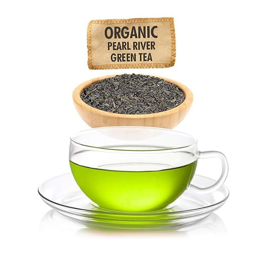 Organic Pearl River Green Tea Loose Leaf Tea | Hand-Plucked Pre-Dawn Leaves | Bright Forest Green Cup | Vegan Kosher | High Antioxidant | 4oz Resealable Pouch by English Tea Store