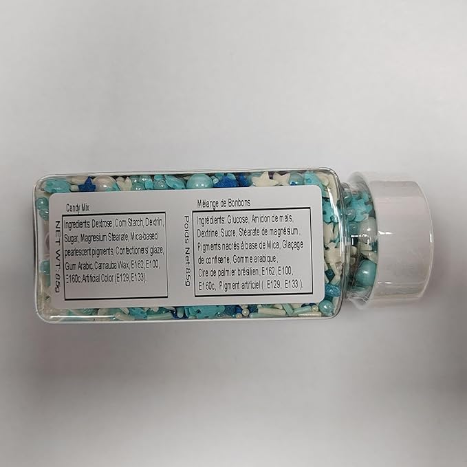 Snowflake Sprinkles, Frozen in Sugar Sprinkle Mix, Blue Sprinkles, Baking Cake Cupcake Toppers, Cookie Decorating, Ice Cream Decorations Celebrations Shaker Jar Wedding Christmas Party