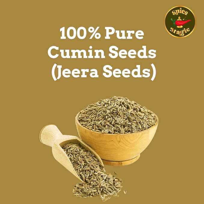 Spice Magic Cumin Seeds I 7 Oz (200 g) I Jeera Whole Cumin Seeds I 100% Fresh & Aromatic I Non-GMO I Premium Quality for Cooking and Seasoning I Indian Spices