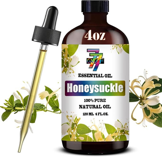 Honeysuckle Essential Oil (4 oz/120 ml) ??Honeysuckle Oils for Aromatherapy, diffusers, humidifiers, Home fragrances, DIY Skincare, soap Making, DIY Candle, Relaxation, Yoga, and Meditation
