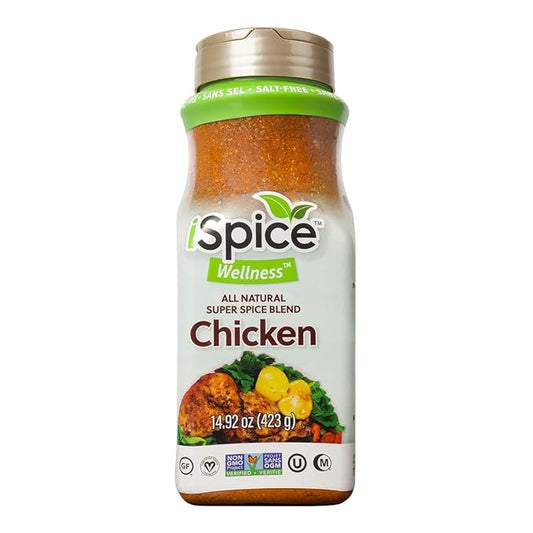 iSpice Blend| Chicken Seasoning | 14.92 oz | Mixed Spice & Seasoning | Bulk Size | Halal | Kosher