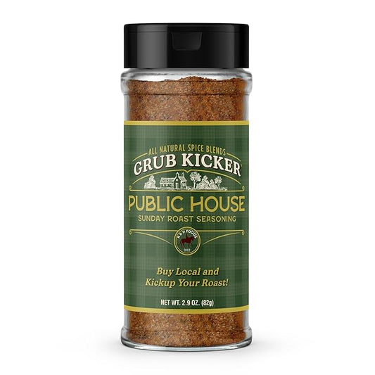 Grub Kicker Public House Sunday Roast Seasoning - 2.9 oz Bottle - Prime Rib, Pot Roast, and Beef Tenderloin Spice Rub - Perfect for Slow Cooker Meals and Savory Dishes