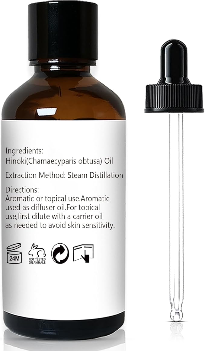 Hinoki Essential Oil 1 Oz ??100% Pure Natural Hinoki Oil for Diffuser, Skin, Hair, Massage & DIY, Refreshing Woodsy Aroma