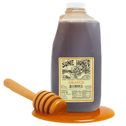 Some Honey Raw & Unfiltered Orange Blossom Honey – 100% Pure USDA Grade A Honey – All-Natural – 80 OZ