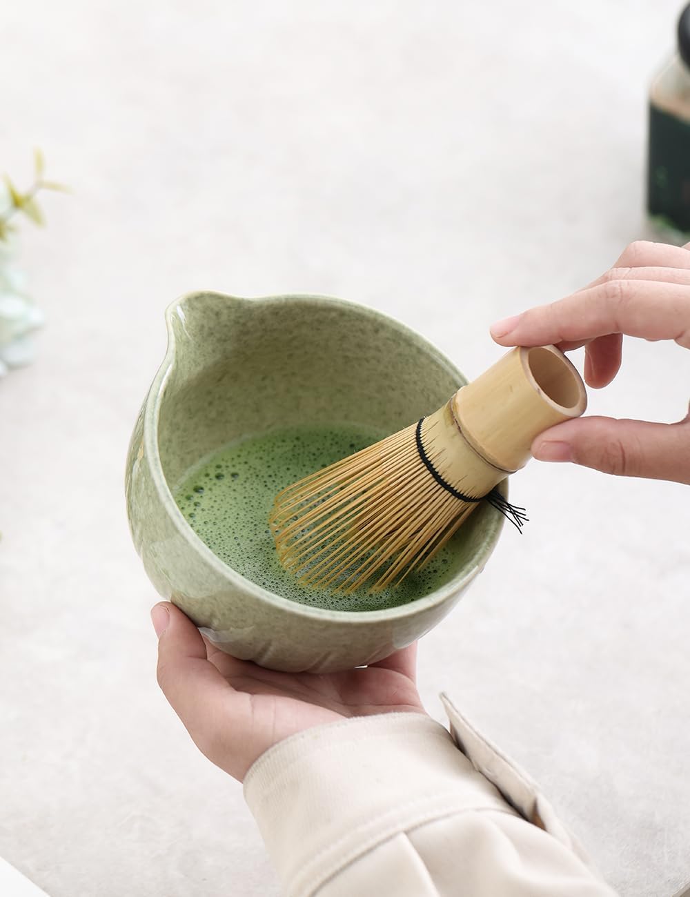 TANG PIN Matcha Set - Match Bowl and Whisk, 15 OZ Matcha Whisk Set