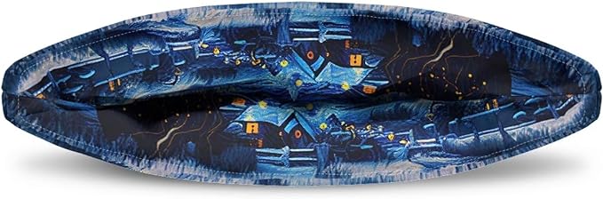 Oil Painting Starry Night Tea Cozy for Teapot Dome Teapot Cover Customized Teapot Covers with Handle Dust Cover Kitchen Kettle Dust Cover Can Hung and Folded (Blue)