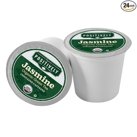 Organic Positively Tea Company, Jasmine Green Tea, K-Cup Compatible, 24 Pods
