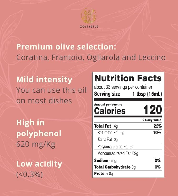 Chilli oil. Spicy Extra Virgin Olive Oil from Puglia, Italy, Infused with Organic Hot Red Peppers. Perfect as Spicy Vegan Chili Dressing - COSTABILE 16.9 Fl. Oz.