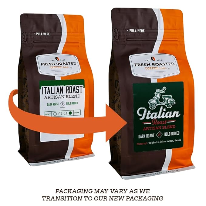 Fresh Roasted Coffee, Italian Roast, 2 lb (32 oz), Dark, Kosher, Whole Bean