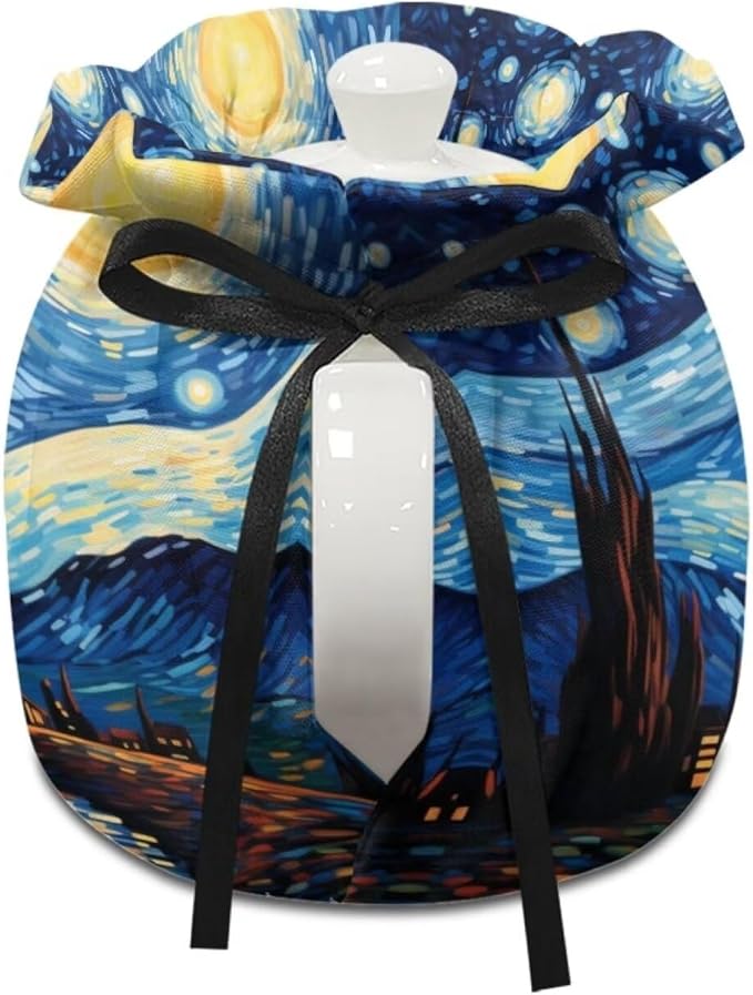 Van Gogh Starry Night Teapot Cozy for Teapot Tea Pots Cozy for Keeping Warm Portable Easy to Clean Coffee Pot Cozy Polyester for Hotel Thicken Kettle Dust Cover for Kitchen
