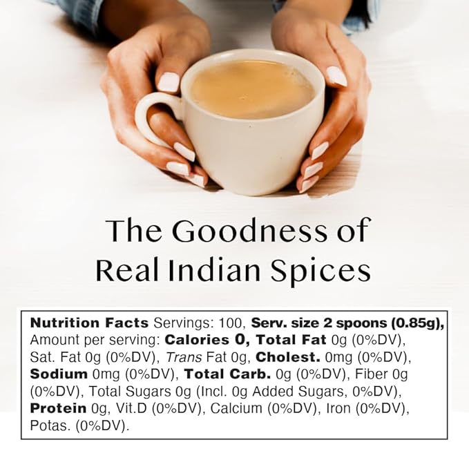 VAHDAM Instant Chai Tea (3oz/85g) - Traditional Masala Chai | Makes 100 Cups | Natural Spices, Zero Calories | Instant Indian Tea - No Steeping | Unsweetened Tea Powder | Free Bamboo Spoon Inside