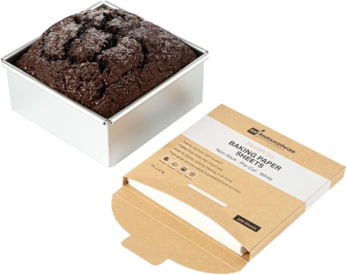 Restaurantware Pastry Tek 5 x 5 Inch Parchment Paper Sheets 200 Greaseproof Baking Sheets For Oven - Pre-cut Double-Sided Silicone Coating White Paper Nonstick Baking Sheets Reusable