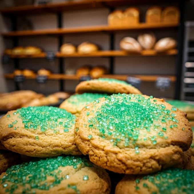 Bakerpan Sugar Sprinkles for Baking - 7 Ounce Forest Green Decorating Sugar Crystals for Cookies, Cake Pops, Ice Cream (Made in USA)