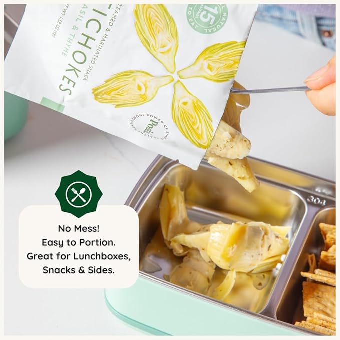 POSHI Artichoke Hearts with Basil and Thyme – Ready-to-Eat Snack Pack – Vegan, Keto, Low Carb, Gluten Free, Non-GMO (10 Pack, 1.58 oz)