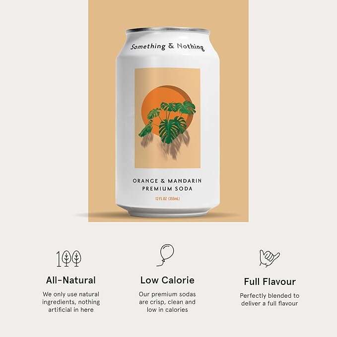 Something & Nothing Mango & Thai Basil Flavored Sparkling Water | Lightly Carbonated & Full of Flavor with Added Grape & Lemon Juice | Vegan & Low Calorie Premium Soda | 12 Fl Oz Cans (Pack of 12)
