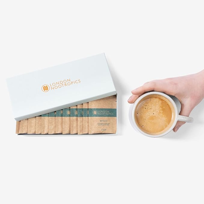 London Nootropics - Mojo - Adaptogenic Mushroom Coffee with Cordyceps & Siberian Ginseng - 12 Sachets