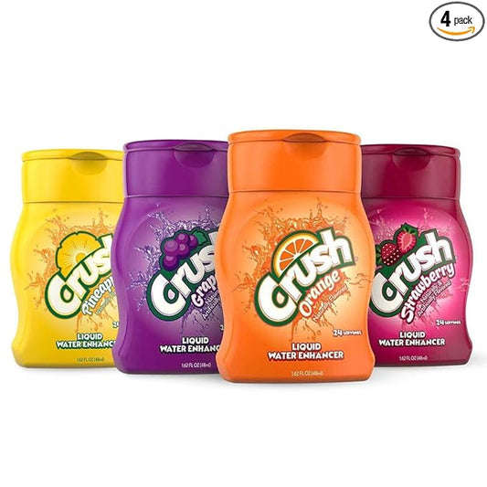 Crush, Variety Pack, Liquid Water Enhancer ??New, Better Taste (4 Bottles, Makes 96 Flavored Water Drinks) 1.62 Fl Oz (Pack of 1)