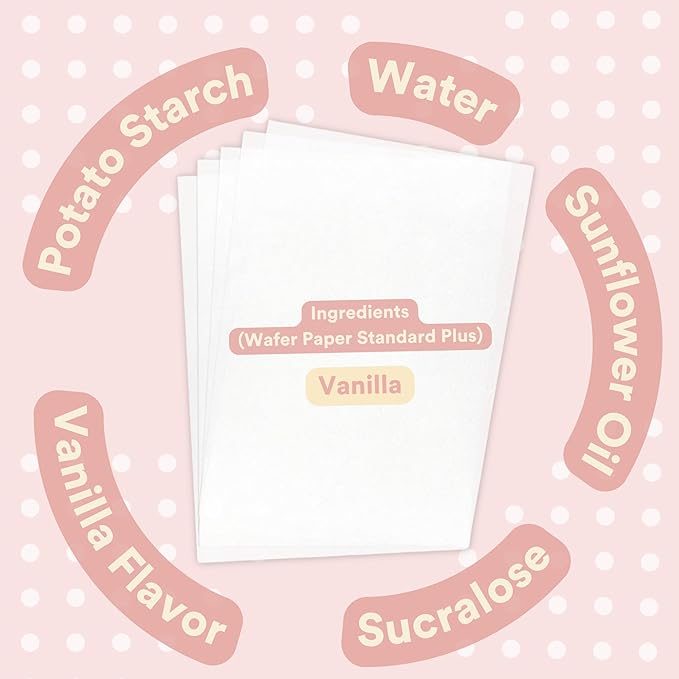 Printable Edible Wafer Paper Sheets from paper2eat (0.40 mm - 50 sheets/Vanilla)