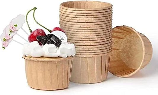 Nax Caki Brown Cupcake Liners Standard Size, 30pcs Muffin Baking Wrapping Packaging Cups,Holders Paper, Heavy Duty Greaseproof Wrappers for Wedding,Birthday,Party,Baby Showers,Gift,With 3 Decorations