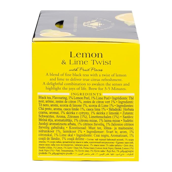 Ahmad Tea Lemon & Lime Twist Black Tea, 20-Count Boxes (Pack of 6)