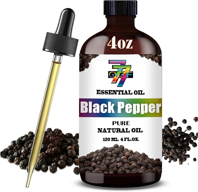 Black Pepper Essential Oil (4 oz/120 ml) ??Black Pepper Oils for Aromatherapy, diffusers, humidifiers, Home fragrances, DIY Skincare, soap Making, DIY Candle, Relaxation, Yoga, and Meditation
