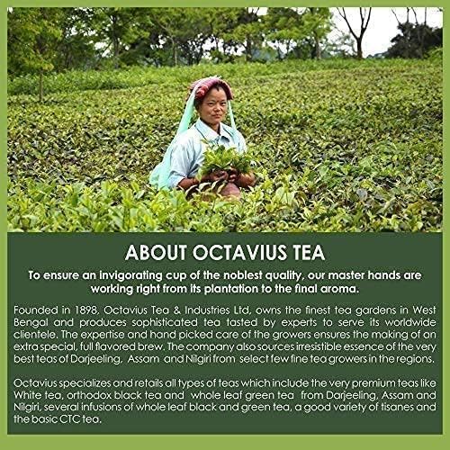 Octavius Assorted Tea Gift Set | 6 Flavored Black & Green Teas | 30 Premium Teabags in Each Box | Wooden Tea Sampler with Taj Mahal Design | Luxury Tea Gift Box | Pack of 2