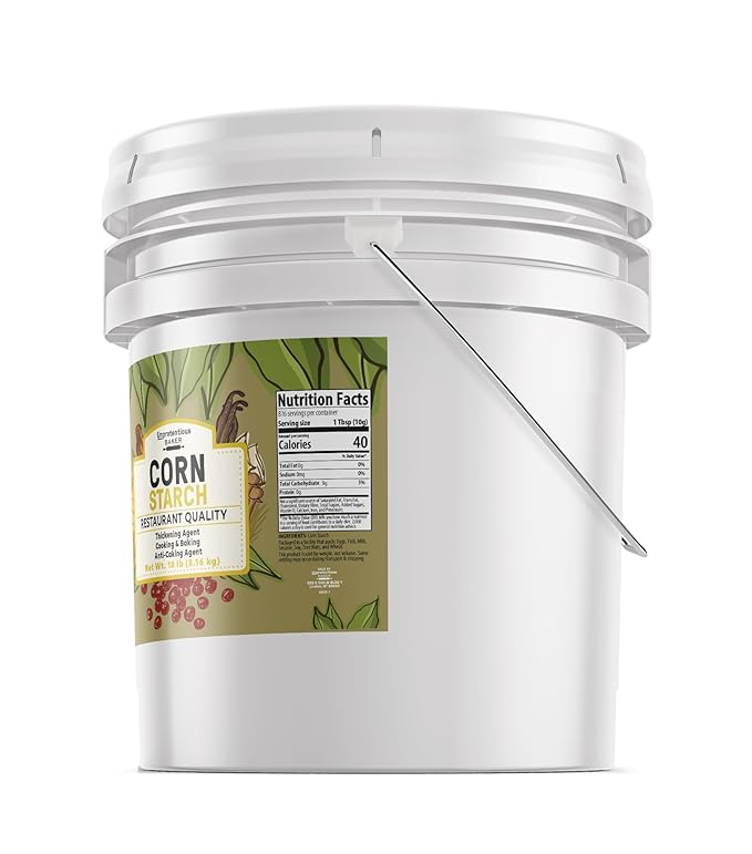 Corn Starch By Unpretentious Baker, Resealable Bucket, Thickening Agent, For Bulk Baking & Cleaning Use (3.5 Gallon)
