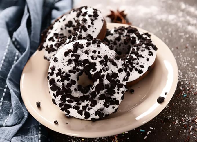 Rabbit Creek Cookies and Cream Donuts Mix ??With Vanilla Icing Glaze and Crushed Cookies Included ??Baked Donuts, Not Fried ??Donut Baking Mix