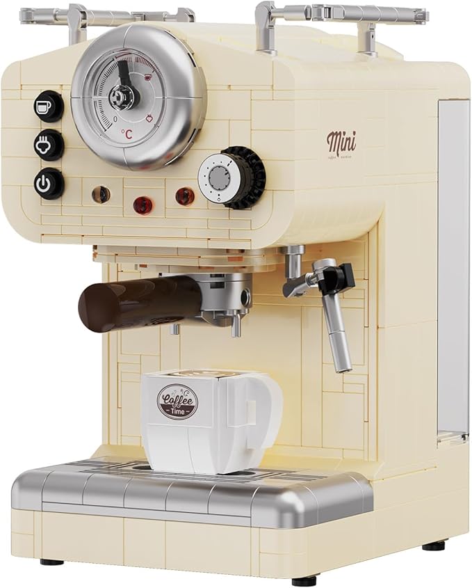 Retro Coffee Machine Building Set for Adults Boys Girls (678 Piece), Classic Semi-automatic Espresso Model Home Office Collection, Vintage Coffee Blocks Toy, Gifts for Building Blocks Lover