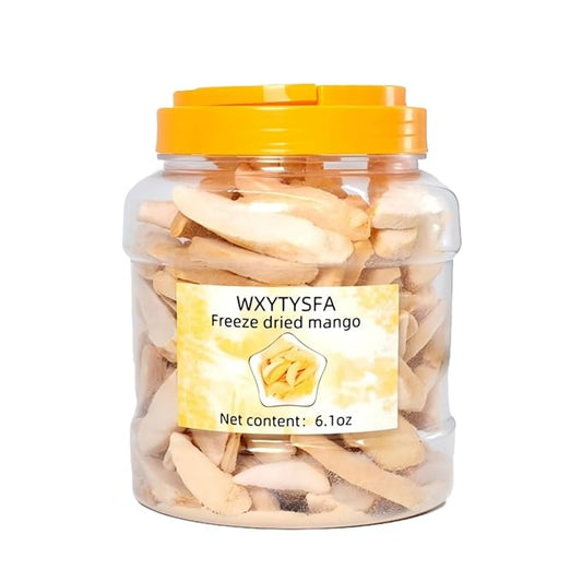 Freeze Dried Mango Chunks, Dried Mango, crispy fruit mango，mango dried fruit，Unsweetened, Crispy Tropical Fruit Snacks, Delicate Jar, 6.1 oz/175g