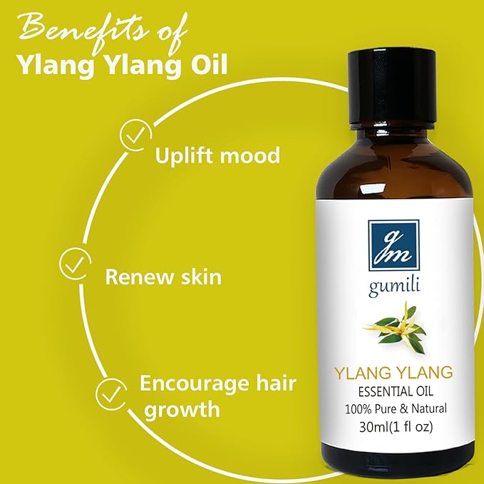 Ylang Ylang Essential Oil 1 Oz ??100% Pure & Natural Ylang Ylang Oil for Skin, Aromatherapy, Massage & Relaxation ??30ml